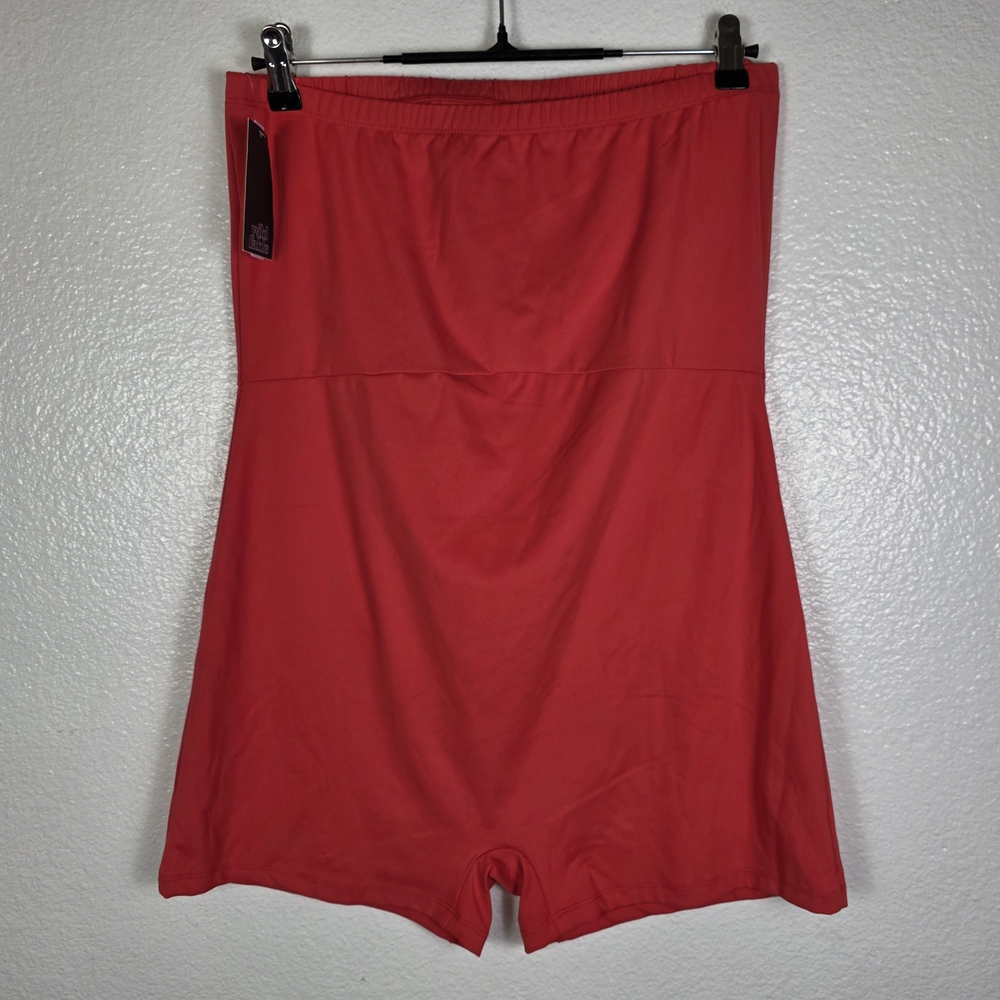 Wild Fable Women's Tube ButterBliss Romper Cherry Red Size XXL